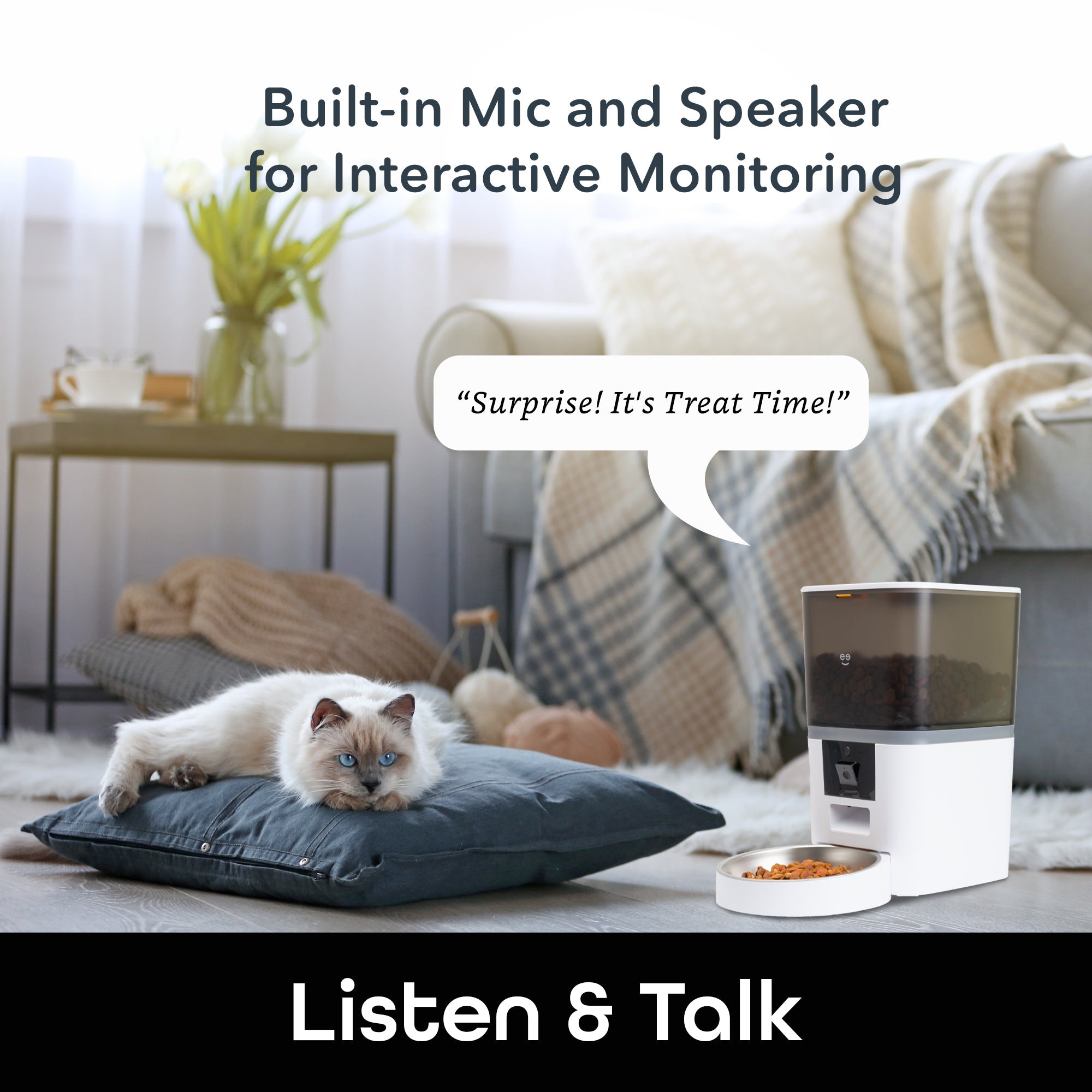 6L Smart Pet Feeder with Camera, 1080P HD