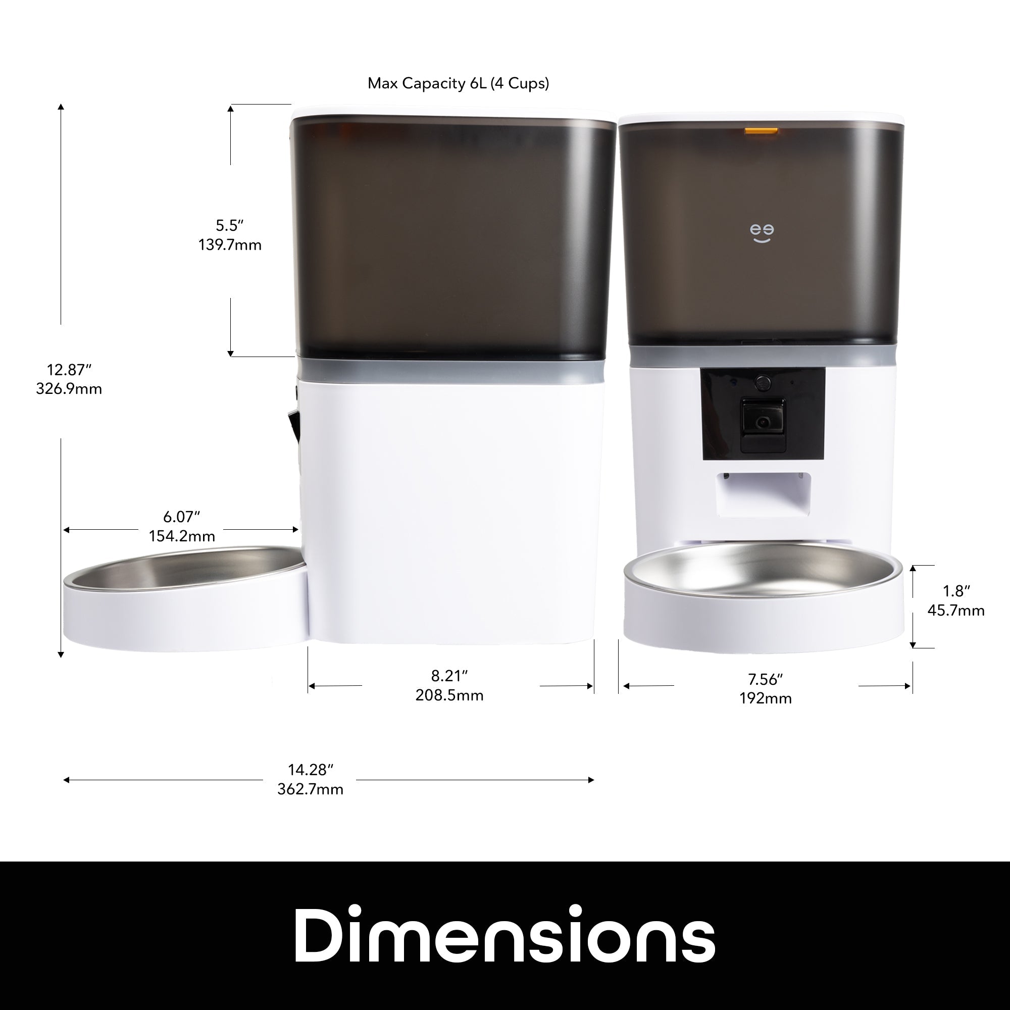 6L Smart Pet Feeder with Camera, 1080P HD