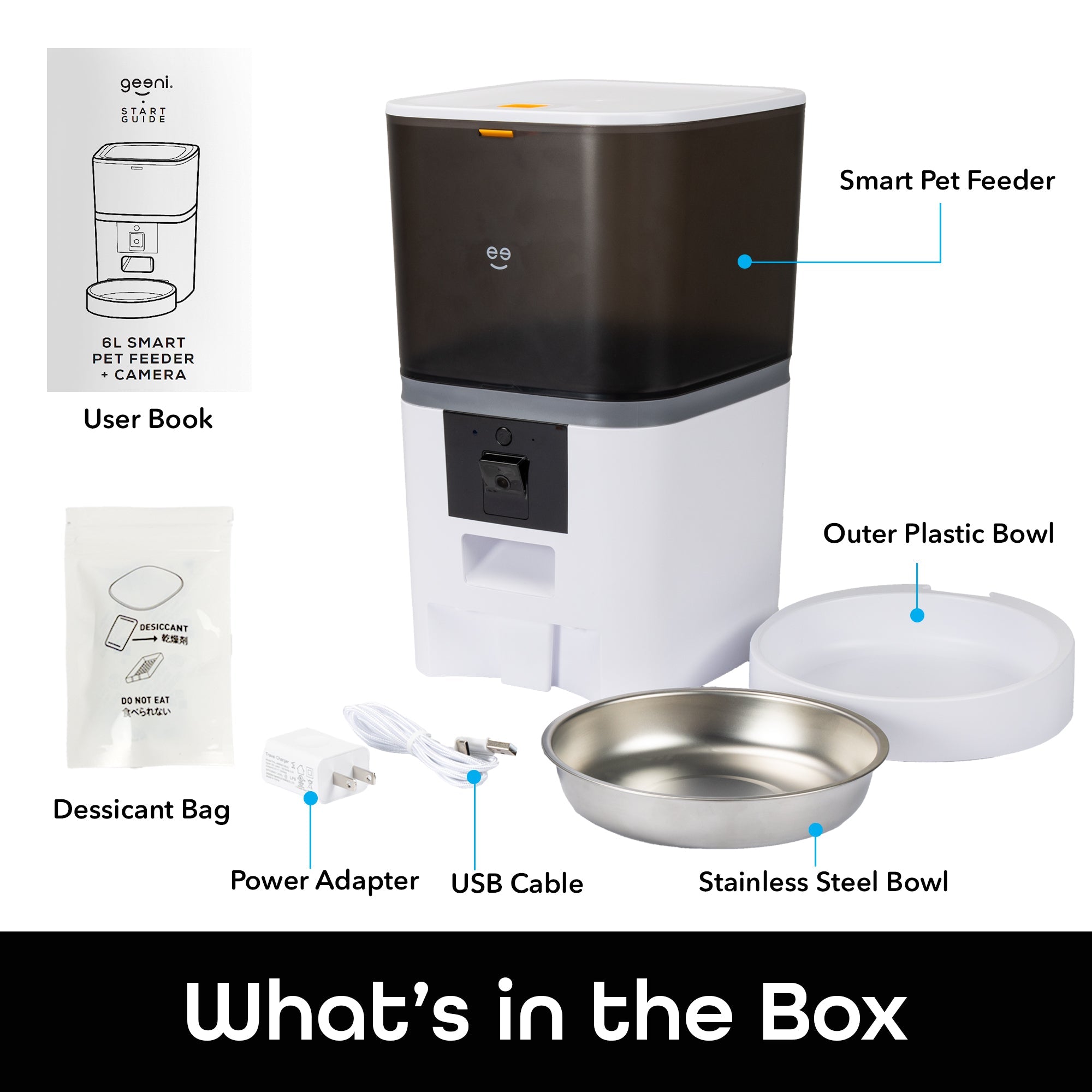 6L Smart Pet Feeder with Camera, 1080P HD