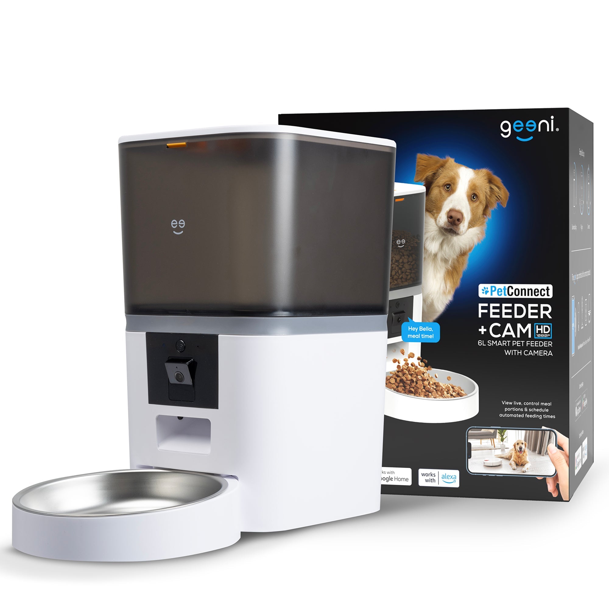 6L Smart Pet Feeder with Camera, 1080P HD